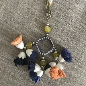 Anthropologie Long Tassel Clover Necklace